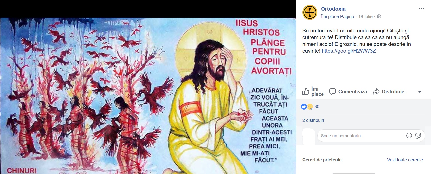 IISUS HRISTOS PLANGE PENTRU COPII AVORTATI