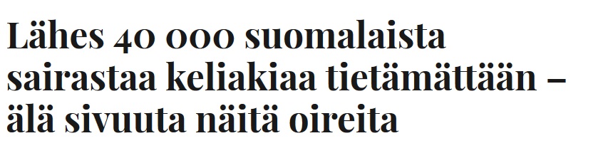 Otsikko terveysuutisesta