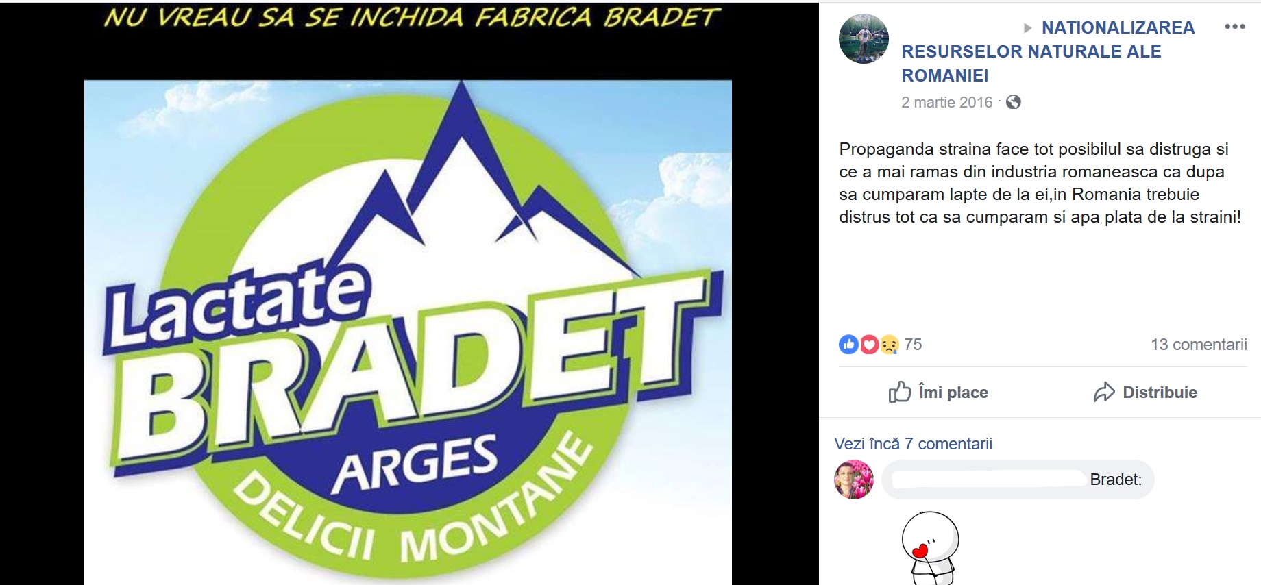 Lactate Bradet si pericolul globalizarii