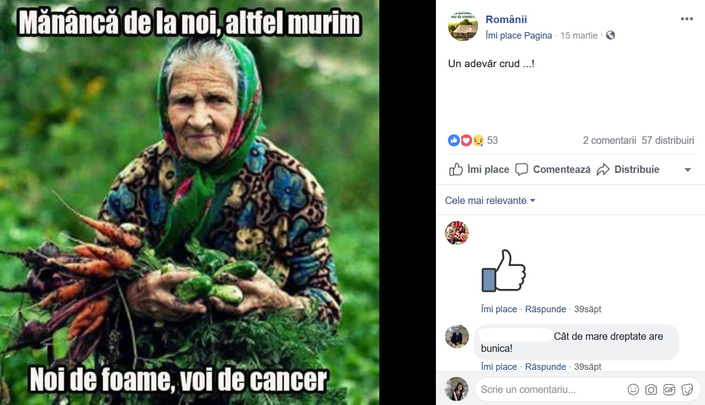 Mananca de la noi, altfel murim. Noi de foame, voi de cancer