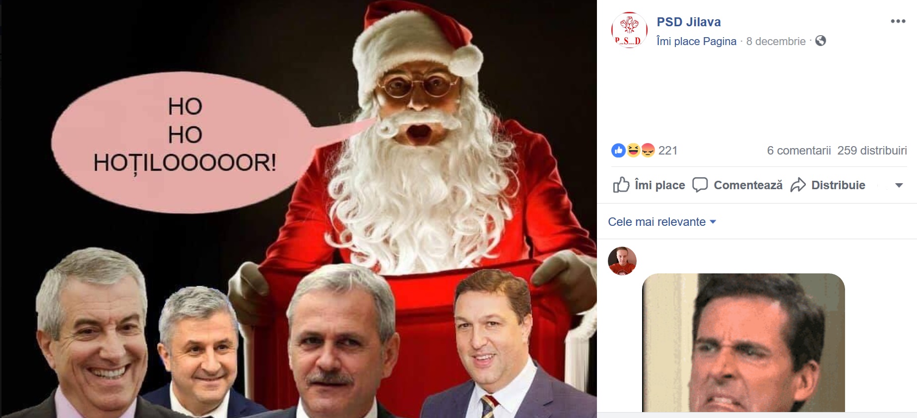 Mos Craciun le spune liderilor PSD ca sunt hoti