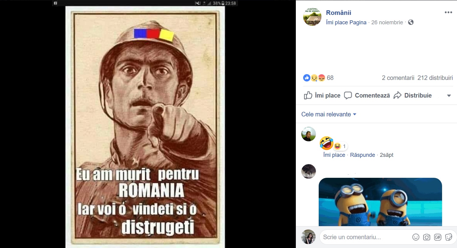 Un soldat spune: Eu am murit pentru Romania. Iar voi o vindeti si o distrugeti