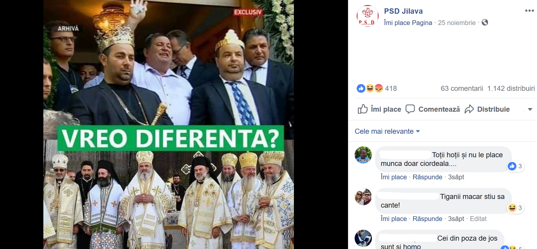 doua imagini care prezinta BOR si comunitatea roma (ambele isi afiseaza bogatia)