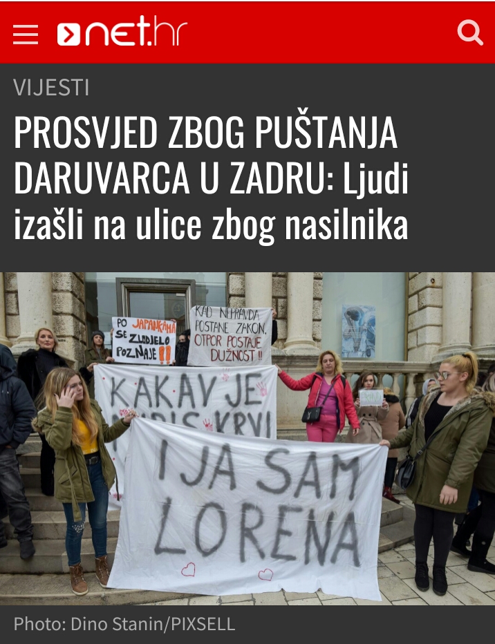 Prosvjed zbog puštanja Daruvarca