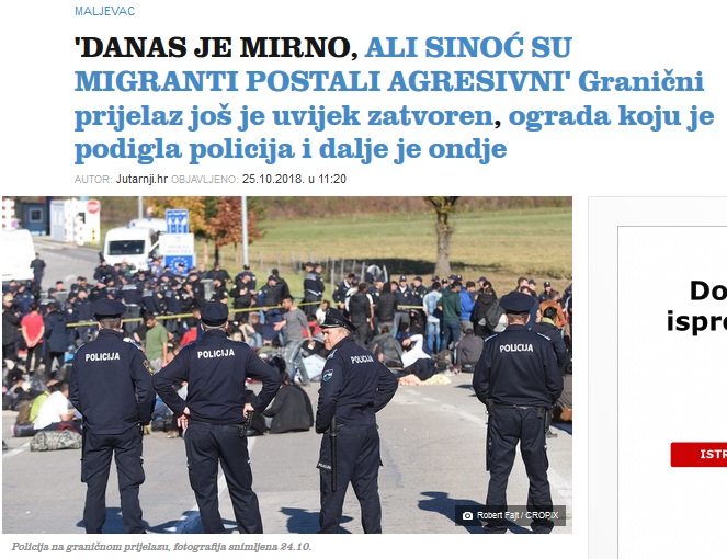 Granični prijelaz još je uvijek zatvoren, ograda koju je podigla policija i dalje je ondje