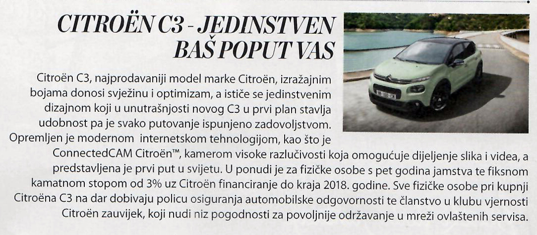 CITROEN C3 JEDINSTVEN BAŠ POPUT VAS