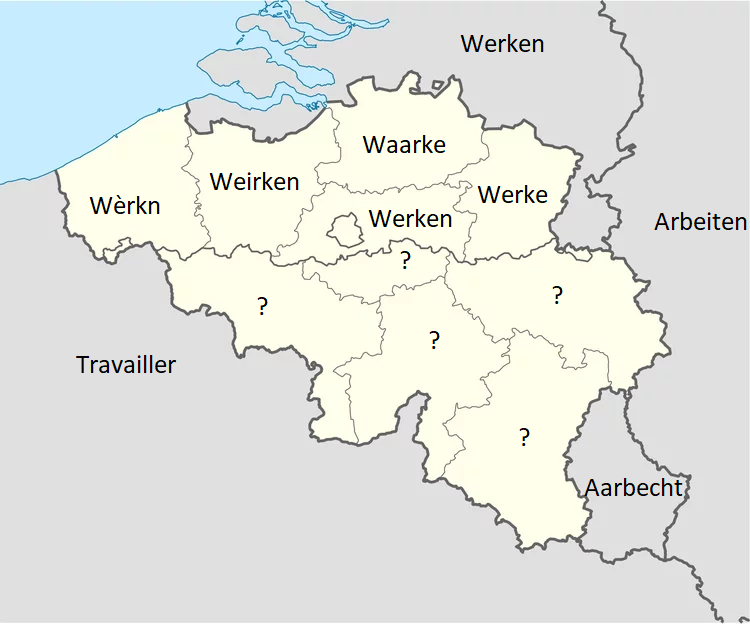 Cartoon: Werken in verschillende dialecten