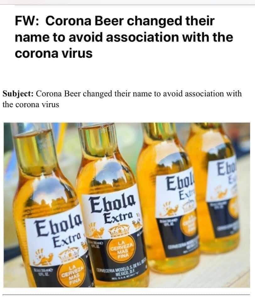 Renaming Corona Extra, Ebola Extra