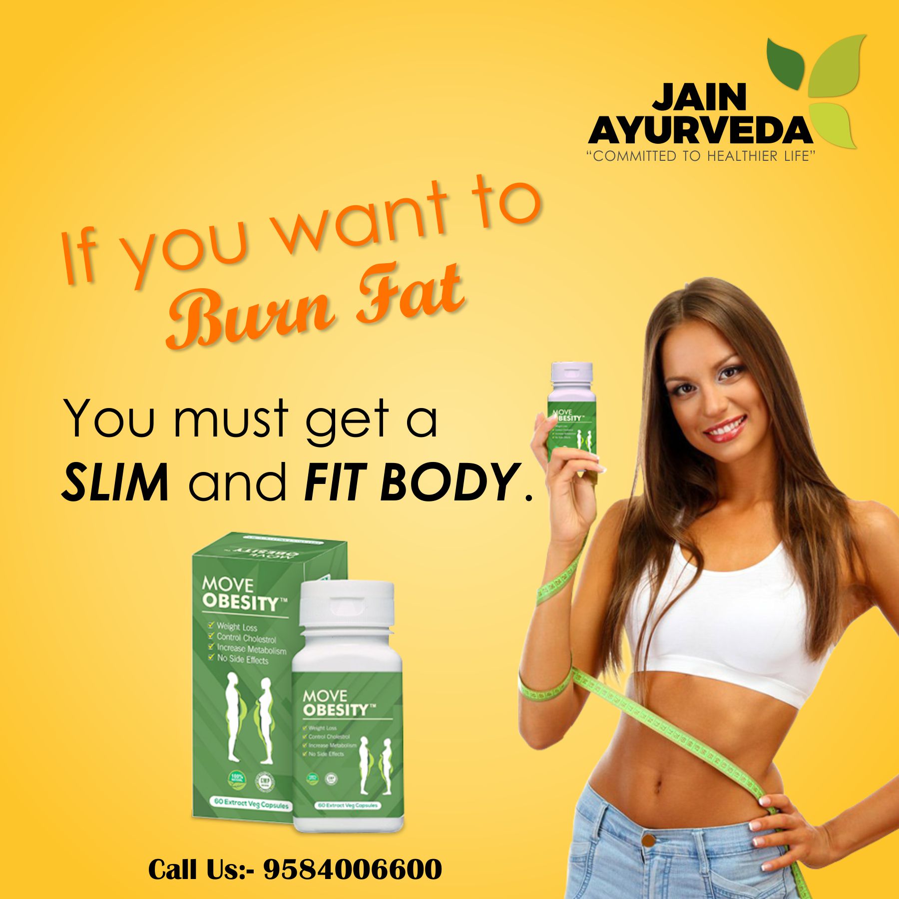 A fit women holding the pill that will help you lose weight making it misleading since she is really fit advertising the pill. t