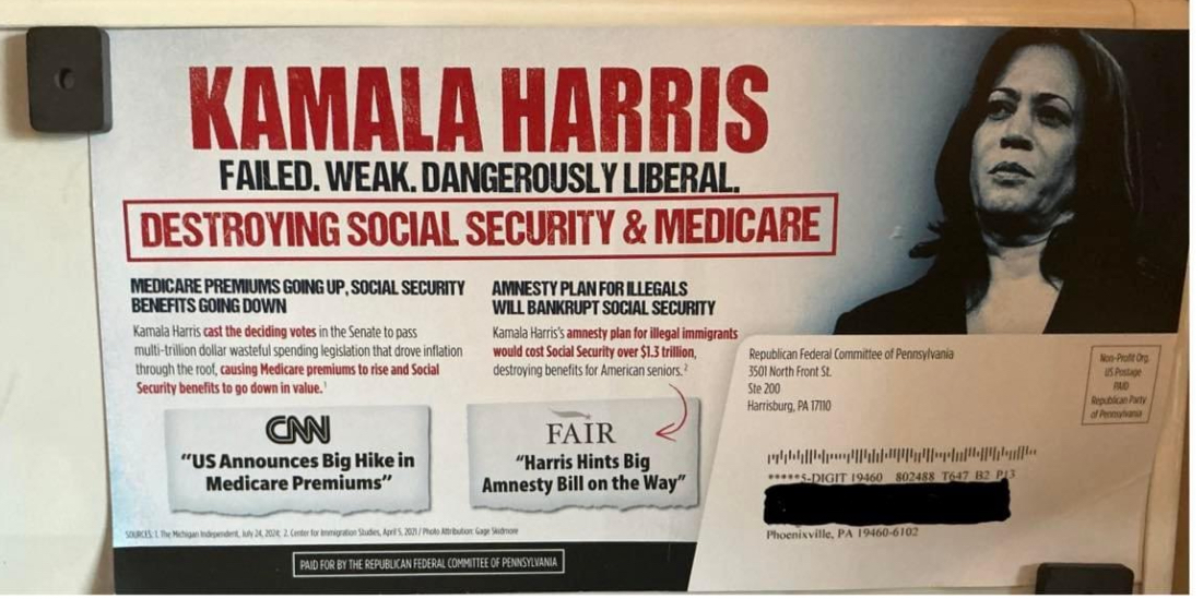 Harris Mailer by Trump 2024