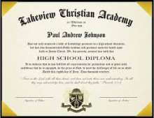 This is a picture of a school diploma