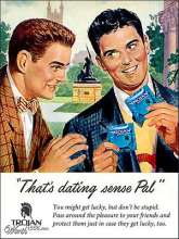 Two friends, one is encouraging the other to use condoms, to normalize it.