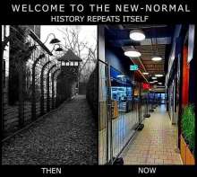 Imagine ce sugerează o analogie între gardul unei închisori și gardul metalic folosit pentru delimitarea căilor de acces în hypermarketuri (Kaufland în cazul de față)